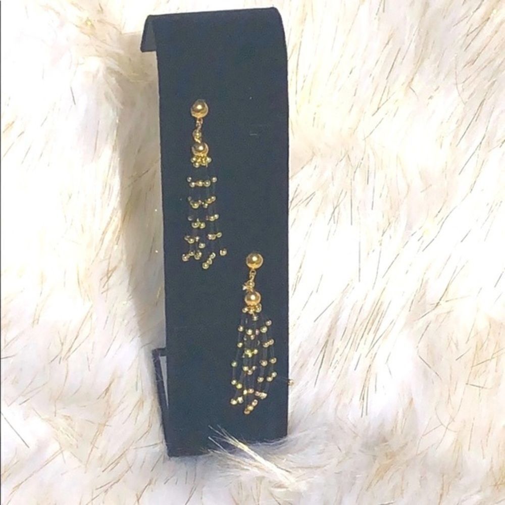 FASHION EARRINGS Gold, Black Dangle Studded
